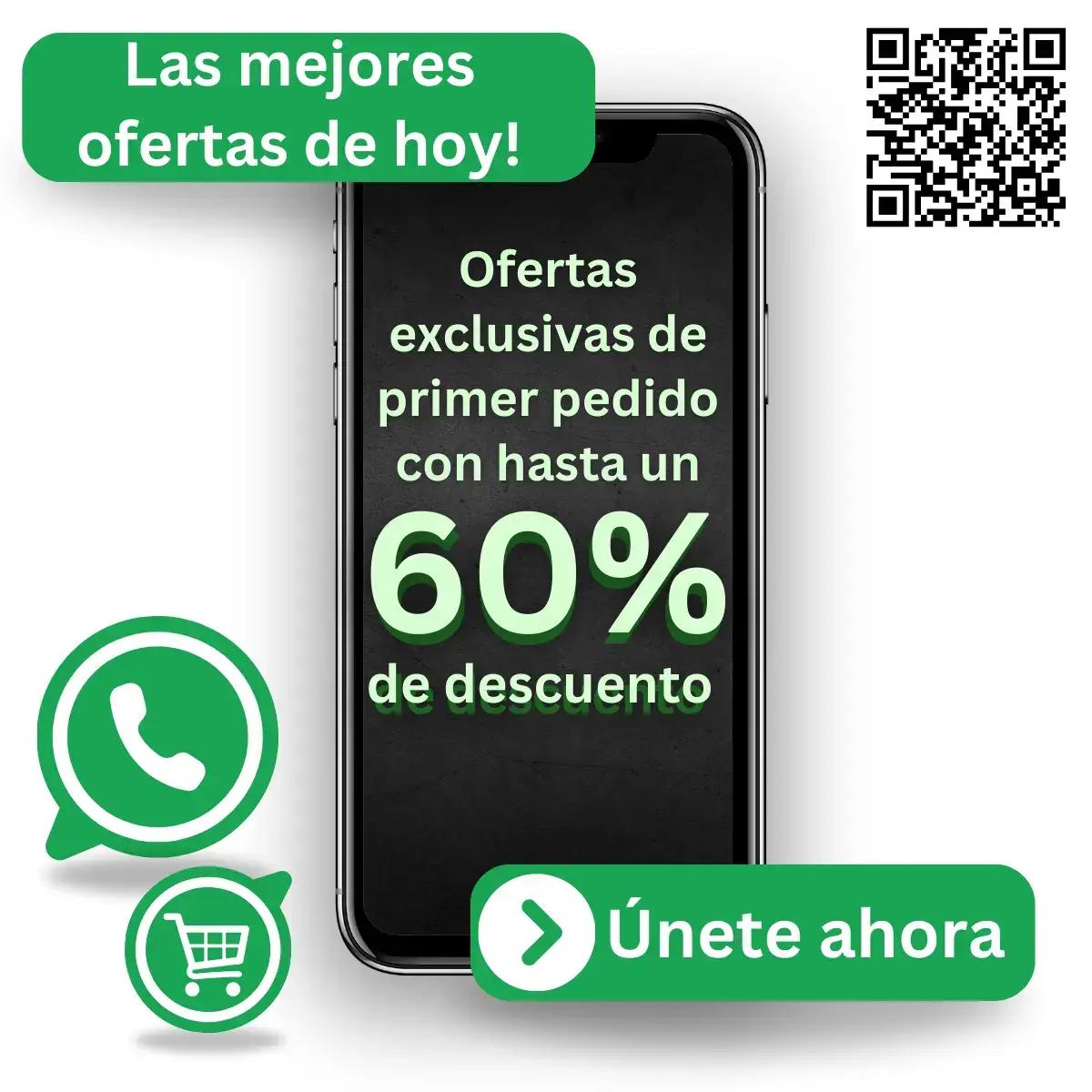 Descuento en el primer pedido: 60% de descuento para quienes compran por primera vez