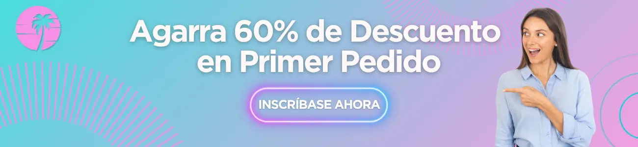Regístrese y obtenga un descuento en su primer pedido!