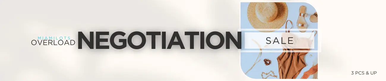 Miamilots OVERLOAD NEGOTIATION SALE - 3 pcs & up. Name Your Price Now on All High Quality Brands at already Best Wholesale Prices.
